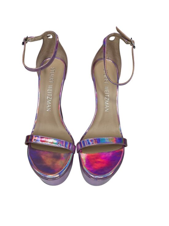 Stuart Weitzman Shoes - Stuart Weitzman Nudist Curve Platform Heels in Iridescent Pink. 10